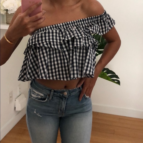 ASOS Tops - One shoulder gingham top